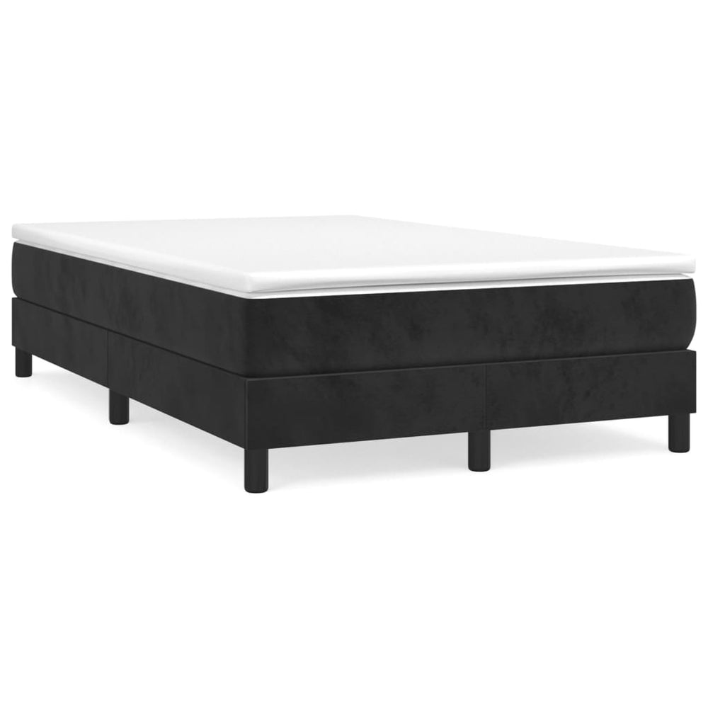 vidaXL Box Spring Bed with Mattress Black 120x190 cm Velvet