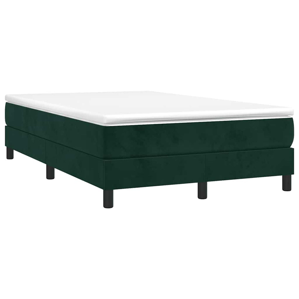 vidaXL Box Spring Bed with Mattress Dark Green 120x190 cm Velvet