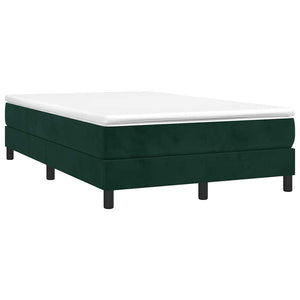 vidaXL Box Spring Bed with Mattress Dark Green 120x190 cm Velvet