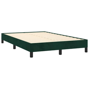 vidaXL Box Spring Bed with Mattress Dark Green 120x190 cm Velvet