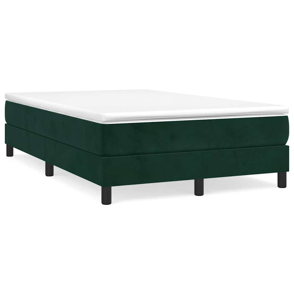 vidaXL Box Spring Bed with Mattress Dark Green 120x190 cm Velvet