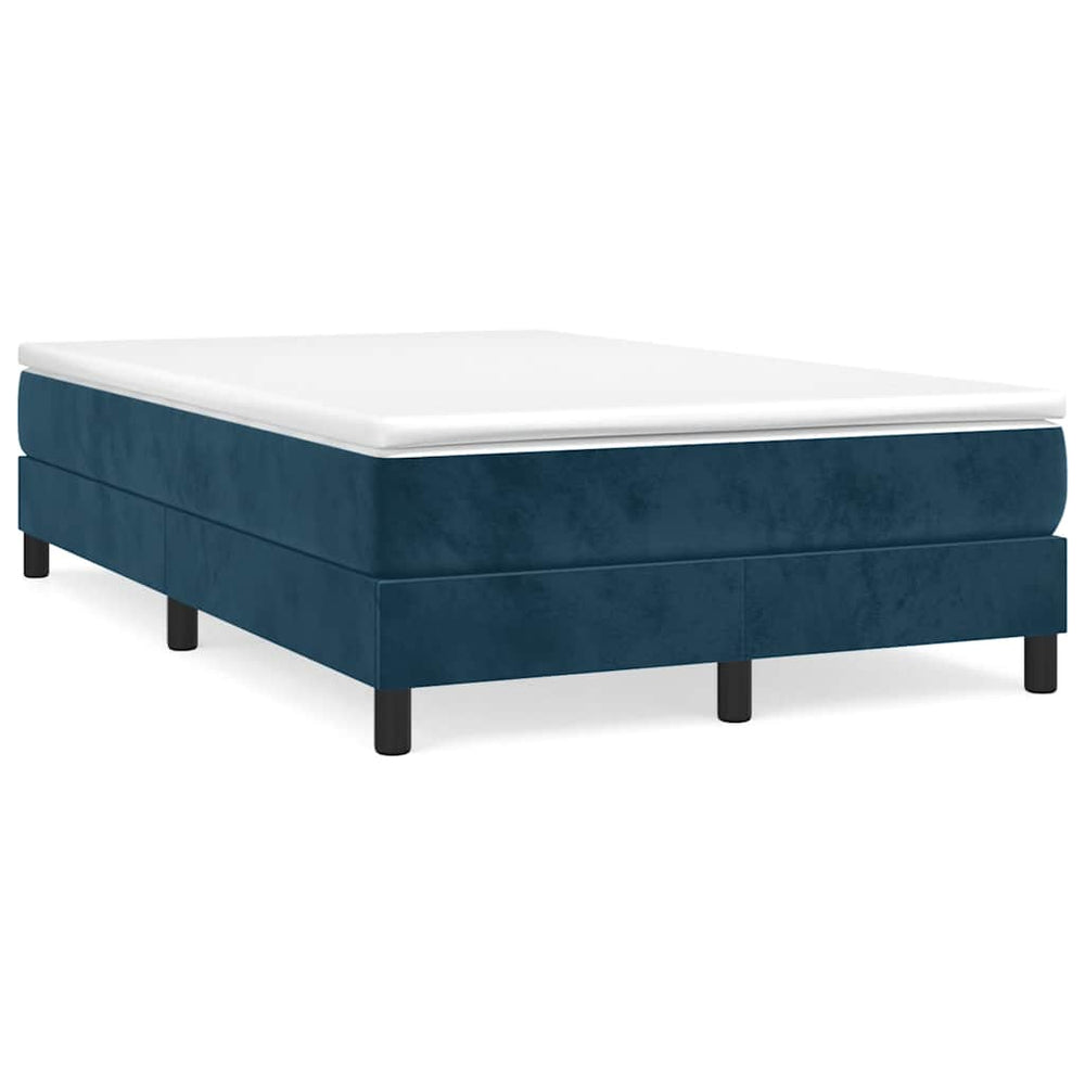 vidaXL Box Spring Bed with Mattress Dark Blue 120x190 cm Velvet