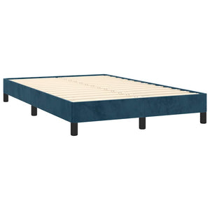 vidaXL Box Spring Bed with Mattress Dark Blue 120x190 cm Velvet