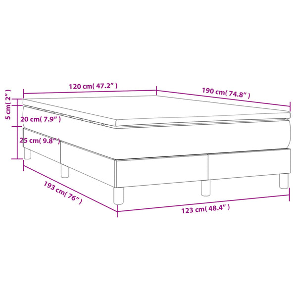 vidaXL Box Spring Bed with Mattress Pink 120x190 cm Velvet