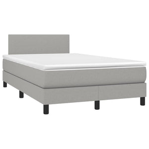 Boxspringbett mit Matratze & LED Hellgrau 120x190 cm
