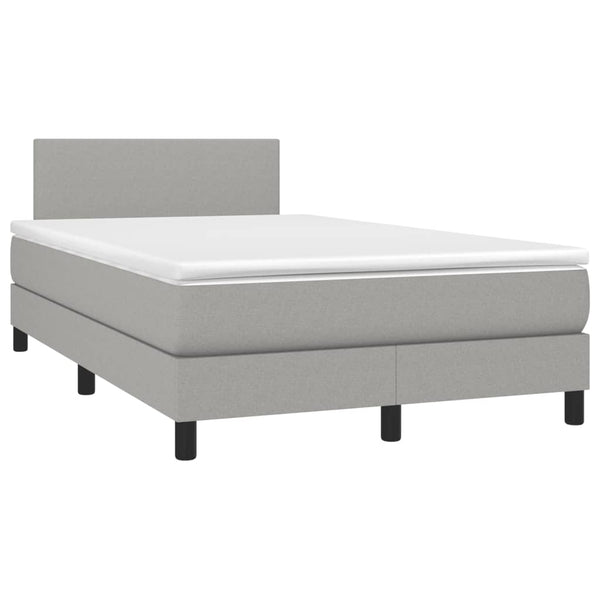 Boxspringbett mit Matratze & LED Hellgrau 120x190 cm