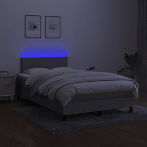 Boxspringbett mit Matratze & LED Hellgrau 120x190 cm
