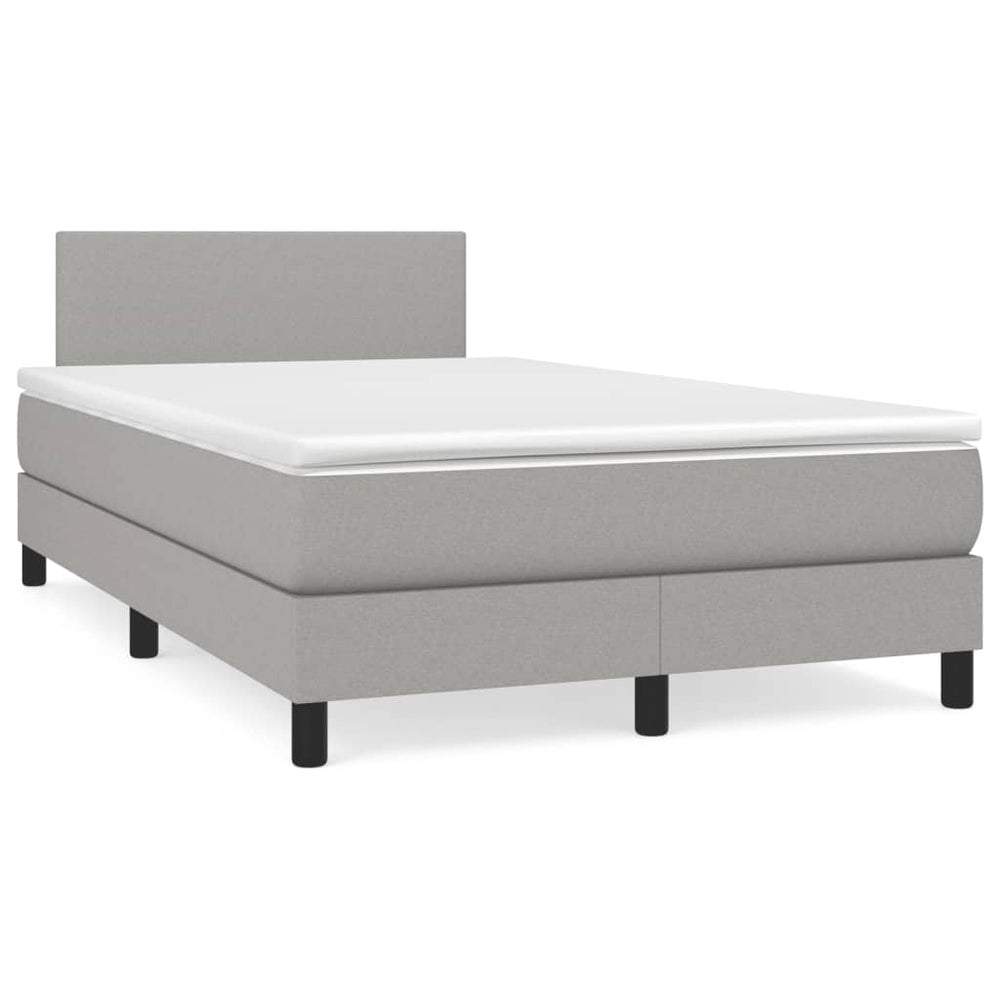 Boxspringbett mit Matratze & LED Hellgrau 120x190 cm