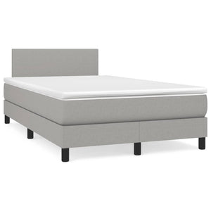 Boxspringbett mit Matratze & LED Hellgrau 120x190 cm