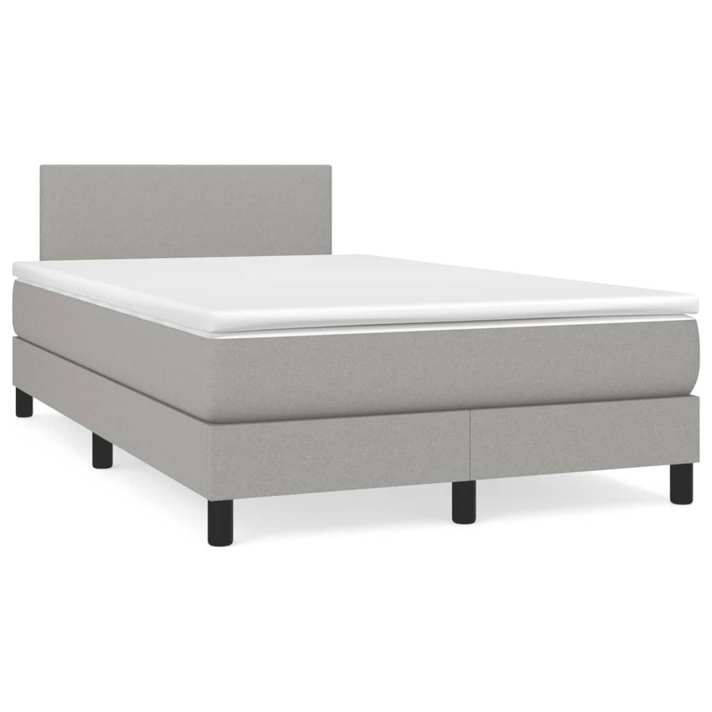 Boxspringbett mit Matratze & LED Hellgrau 120x190 cm