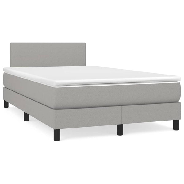 Boxspringbett mit Matratze & LED Hellgrau 120x190 cm