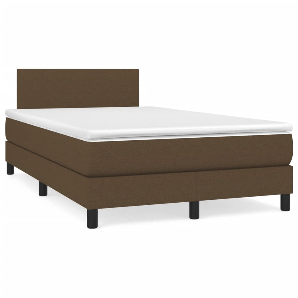 Boxspringbett mit Matratze & LED Dunkelbraun 120x190 cm
