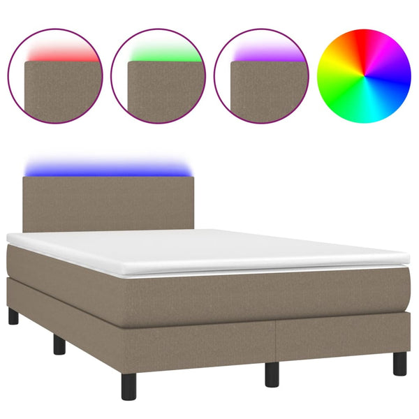 Boxspringbett mit LED & Matratze Taupe 120x190 cm