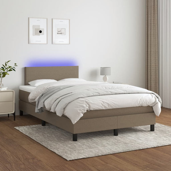 Boxspringbett mit LED & Matratze Taupe 120x190 cm