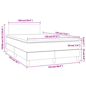 Boxspringbett mit LED & Matratze Taupe 120x190 cm