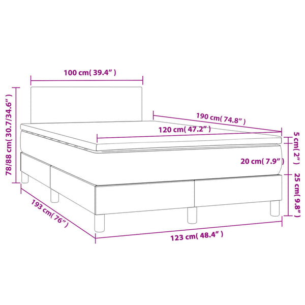 Boxspringbett mit LED & Matratze Taupe 120x190 cm