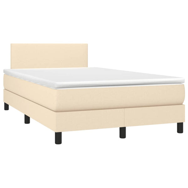 Boxspringbett Creme 120x190 cm mit LED