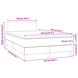 Boxspringbett Creme 120x190 cm mit LED