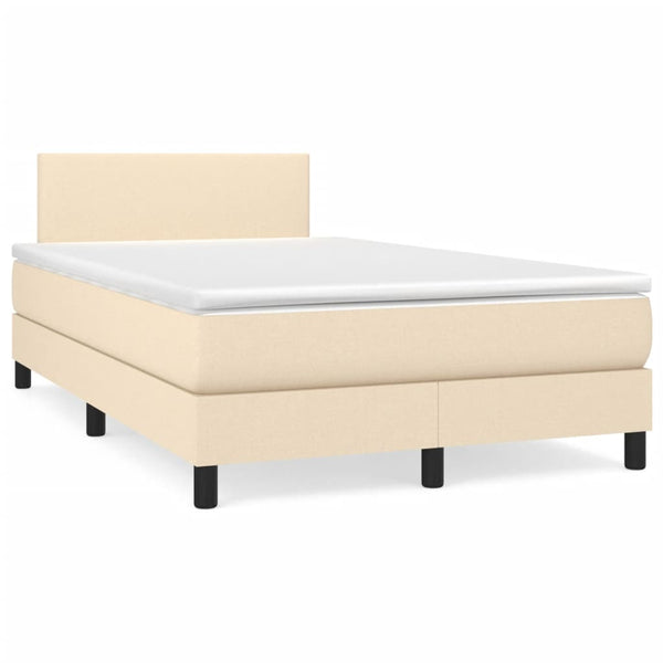 Boxspringbett Creme 120x190 cm mit LED