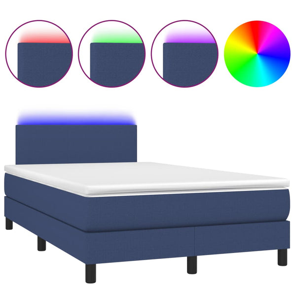 Boxspringbett mit LED 120x190 cm Blau