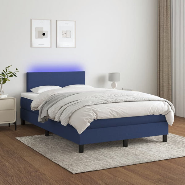 Boxspringbett mit LED 120x190 cm Blau