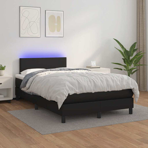 Boxspringbett mit LED Schwarz 120x190 cm
