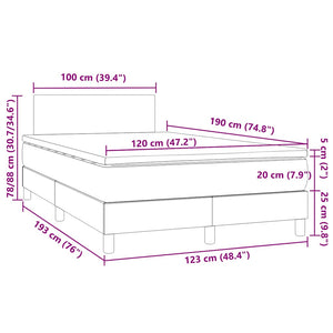 Boxspringbett mit LED Schwarz 120x190 cm