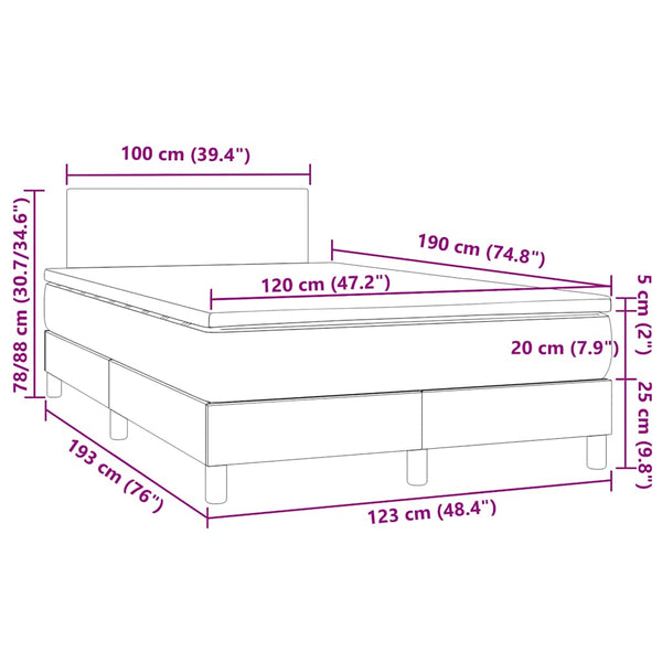 Boxspringbett mit LED Schwarz 120x190 cm