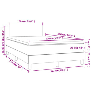 Boxspringbett mit Matratze & LED 120x190 cm