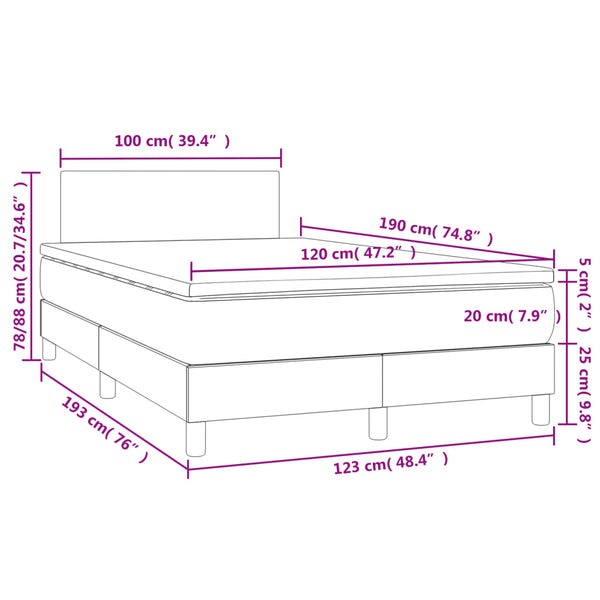 Boxspringbett mit Matratze & LED 120x190 cm