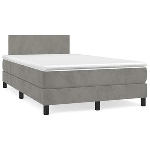 Boxspringbett mit LED Hellgrau 120x190 cm