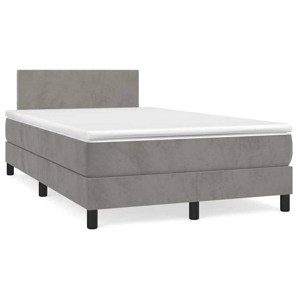 Boxspringbett mit LED Hellgrau 120x190 cm
