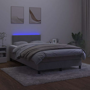 Boxspringbett mit LED Hellgrau 120x190 cm