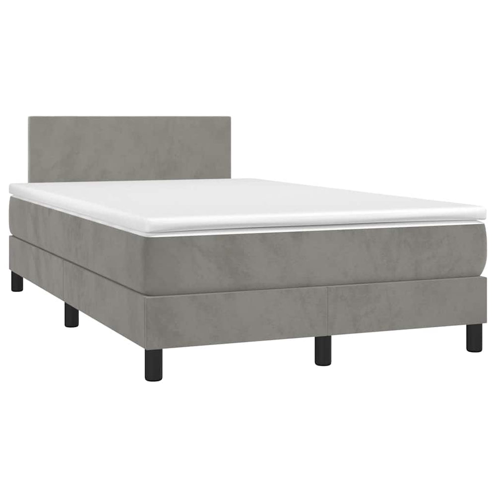 Boxspringbett mit LED Hellgrau 120x190 cm