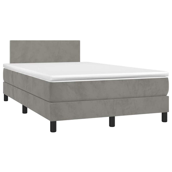 Boxspringbett mit LED Hellgrau 120x190 cm