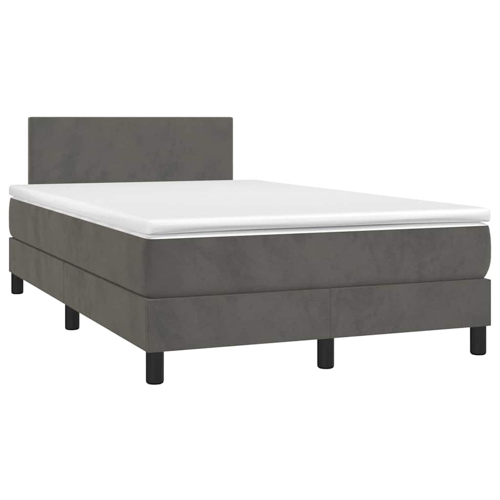 Boxspringbett mit Matratze & LED Dunkelgrau 120x190 cm
