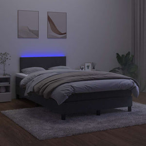 Boxspringbett mit LED Schwarz 120x190 cm Samt
