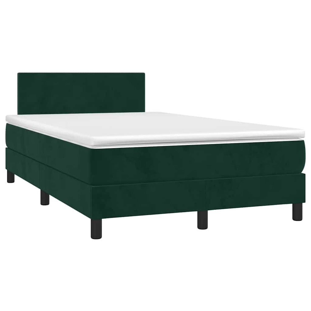 Boxspringbett mit LED Dunkelgrün 120x190 cm