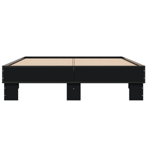 vidaXL Bed Frame Black 140x200 cm Engineered Wood and Metal