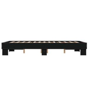 vidaXL Bed Frame Black 120x200 cm Engineered Wood and Metal