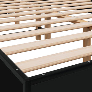 vidaXL Bed Frame Black 120x200 cm Engineered Wood and Metal