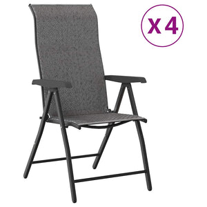 Klappbare Gartenstühle, 4er Set, Grau