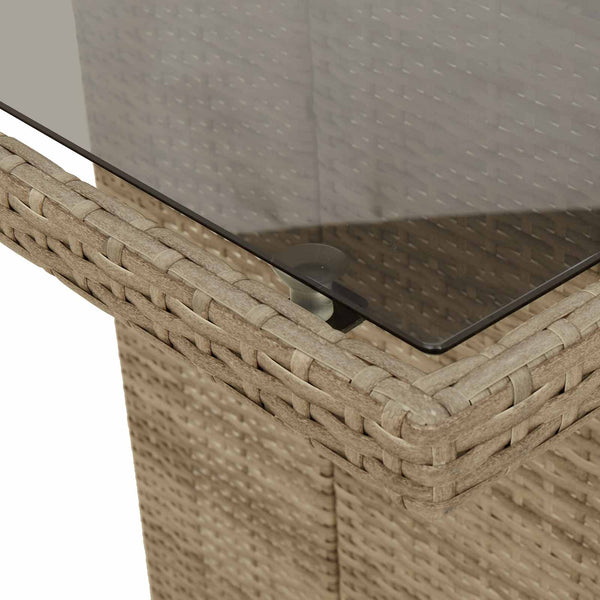 vidaXL Garden Dining Set with Cushions 9 pcs Beige Poly Rattan
