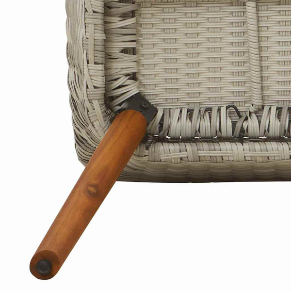 vidaXL Garden Dining Set with Cushions 9 pcs Light Grey Poly Rattan