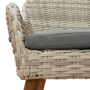 vidaXL Garden Dining Set with Cushions 9 pcs Light Grey Poly Rattan