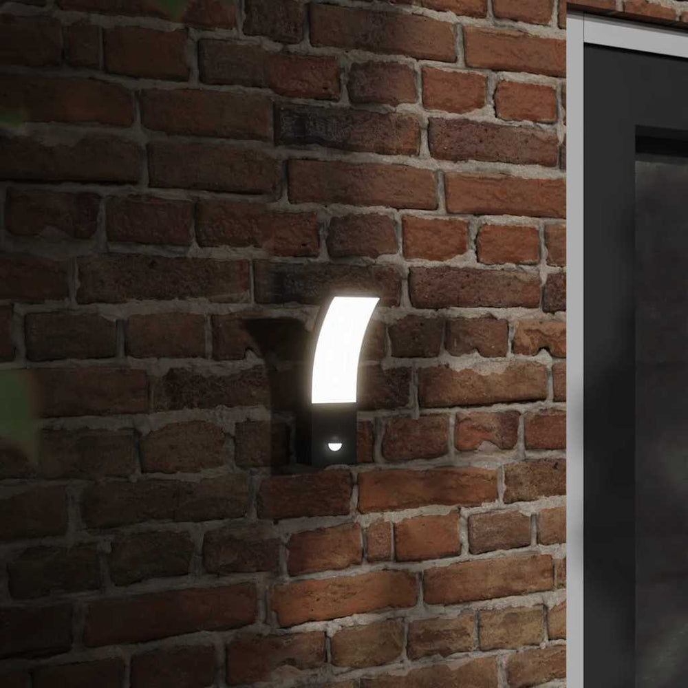 vidaXL LED Outdoor Wall Lights with Sensor 2 pcs Black Die-Cast Aluminium