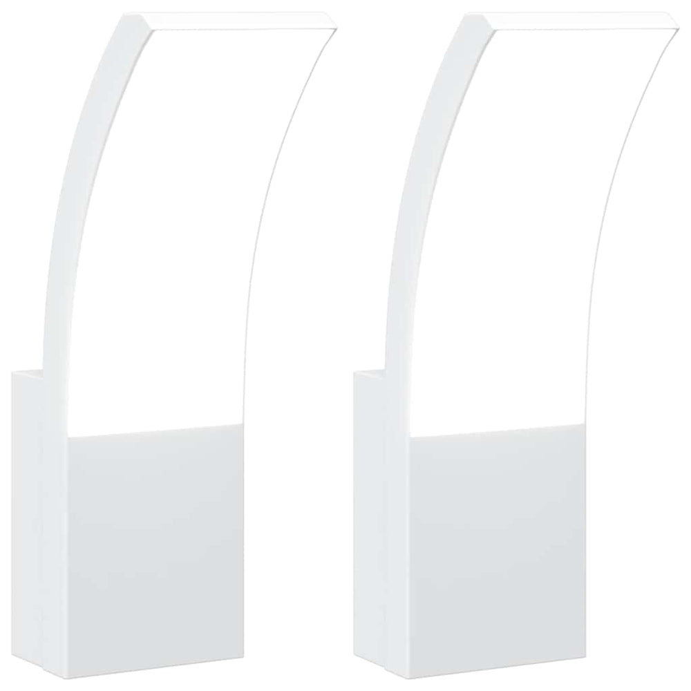 vidaXL LED Outdoor Wall Lights 2 pcs. White Die-cast Aluminum