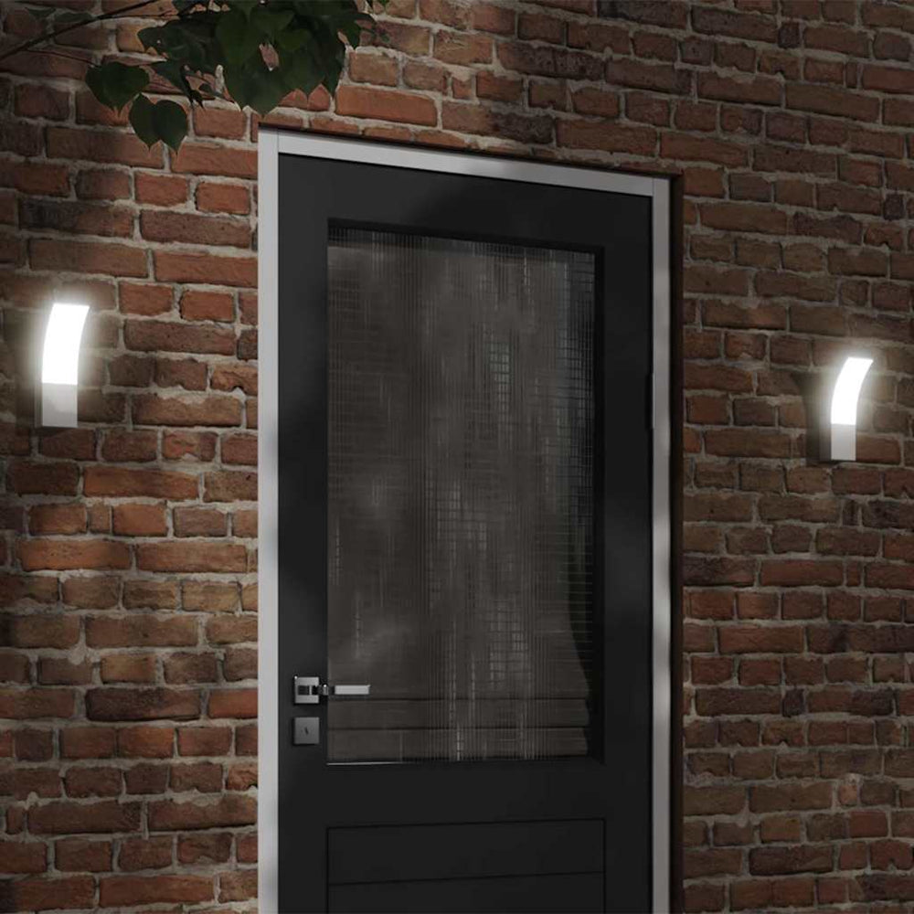 vidaXL LED Outdoor Wall Lights 2 pcs. White Die-cast Aluminum
