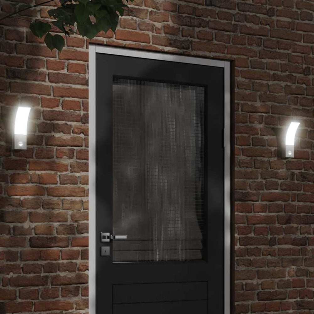 vidaXL LED Outdoor Wall Light with Sensor White Die-Cast Aluminium