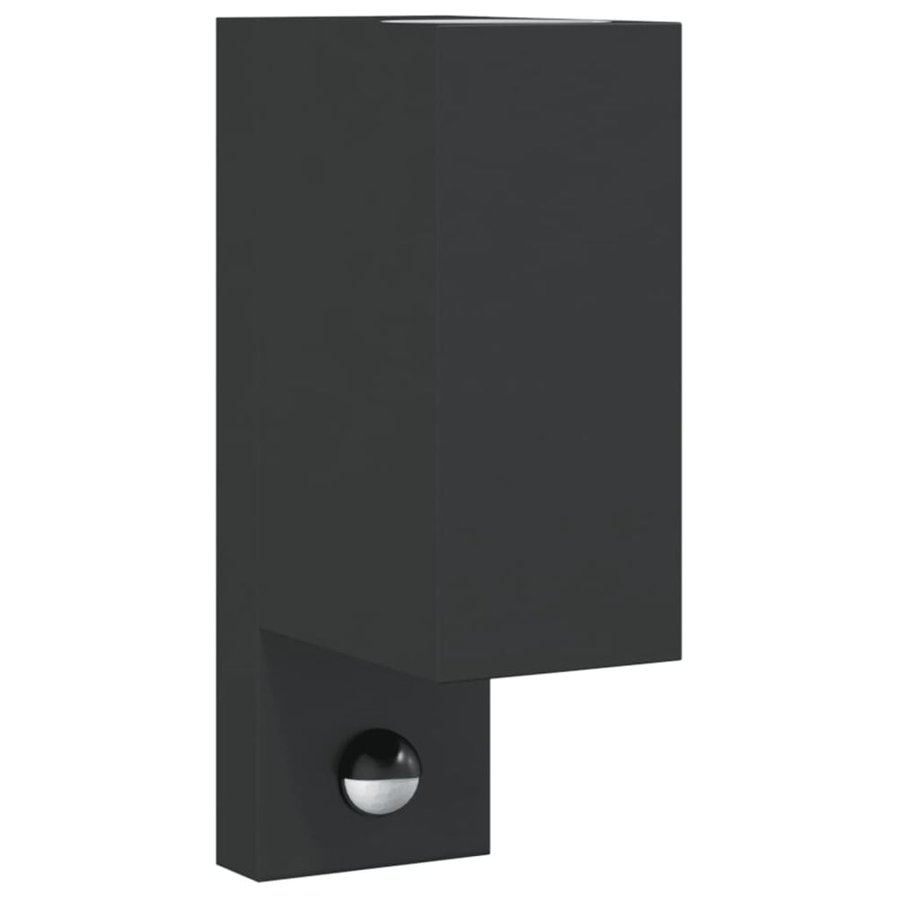 vidaXL Outdoor Wall Light with Sensor Black Die-Cast Aluminum
